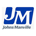 Johns Manville logo featuring the "JM" monogram in blue