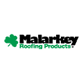Malarkey Roofing Products logo with a green tree symbol and brand name.