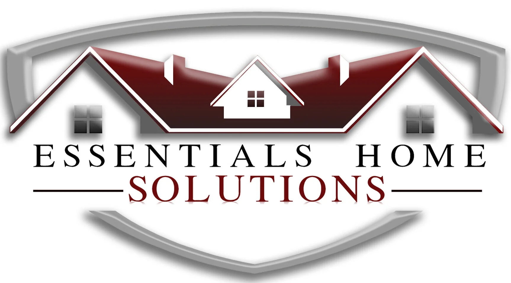 Essentials Home Solutions logo featuring stylized houses.